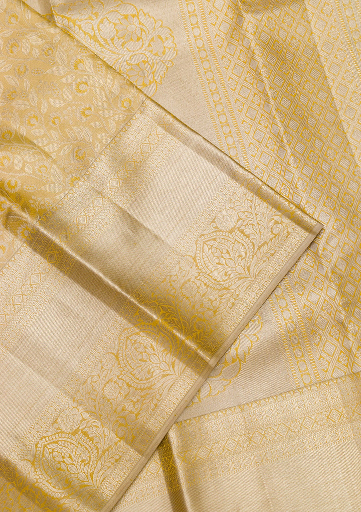 Gold Zariwork Pure Silk Saree-Koskii