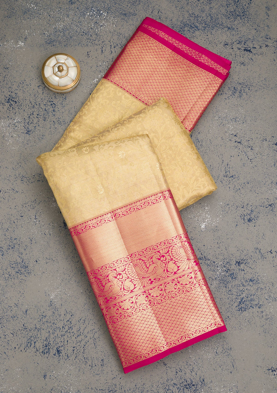 Gold Zariwork Pure Silk Saree-Koskii