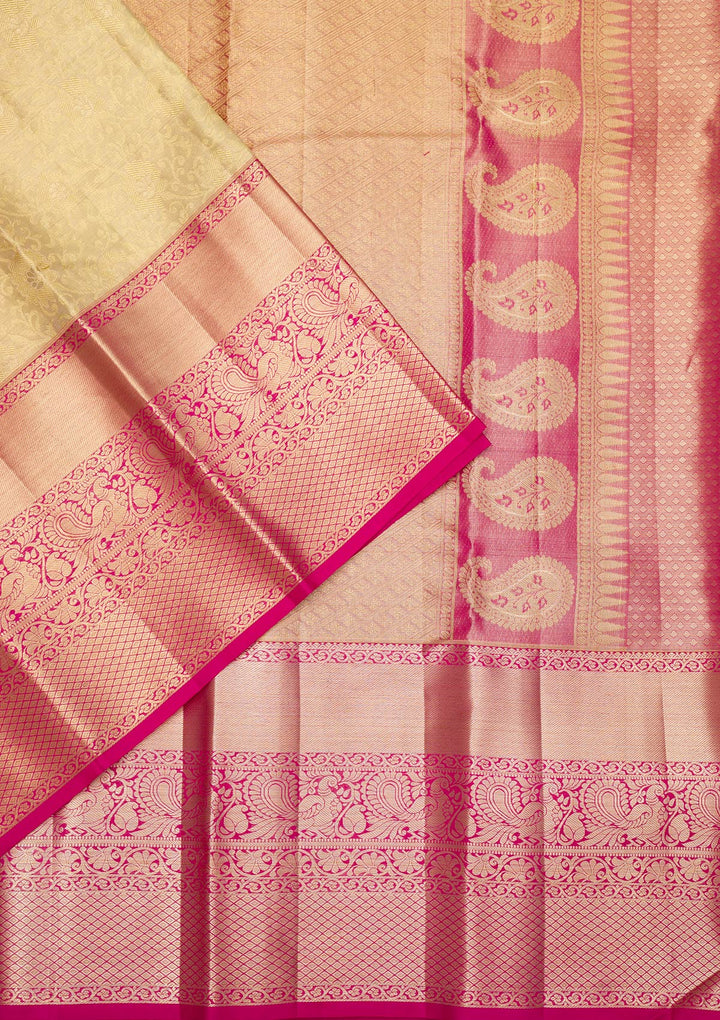 Gold Zariwork Pure Silk Saree-Koskii