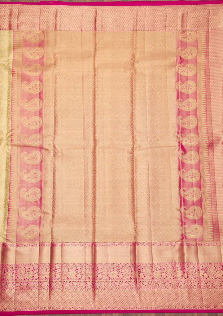 Gold Zariwork Pure Silk Saree-Koskii