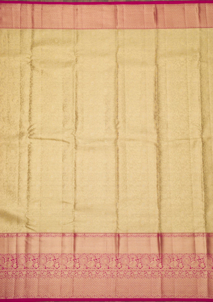 Gold Zariwork Pure Silk Saree-Koskii