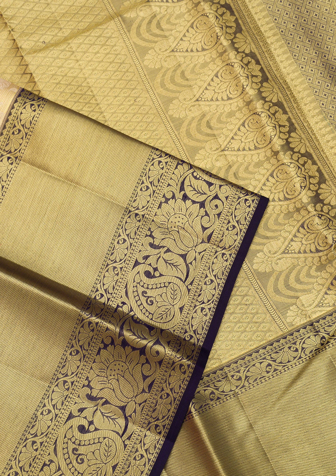 Gold Zariwork Pure Silk Saree-Koskii