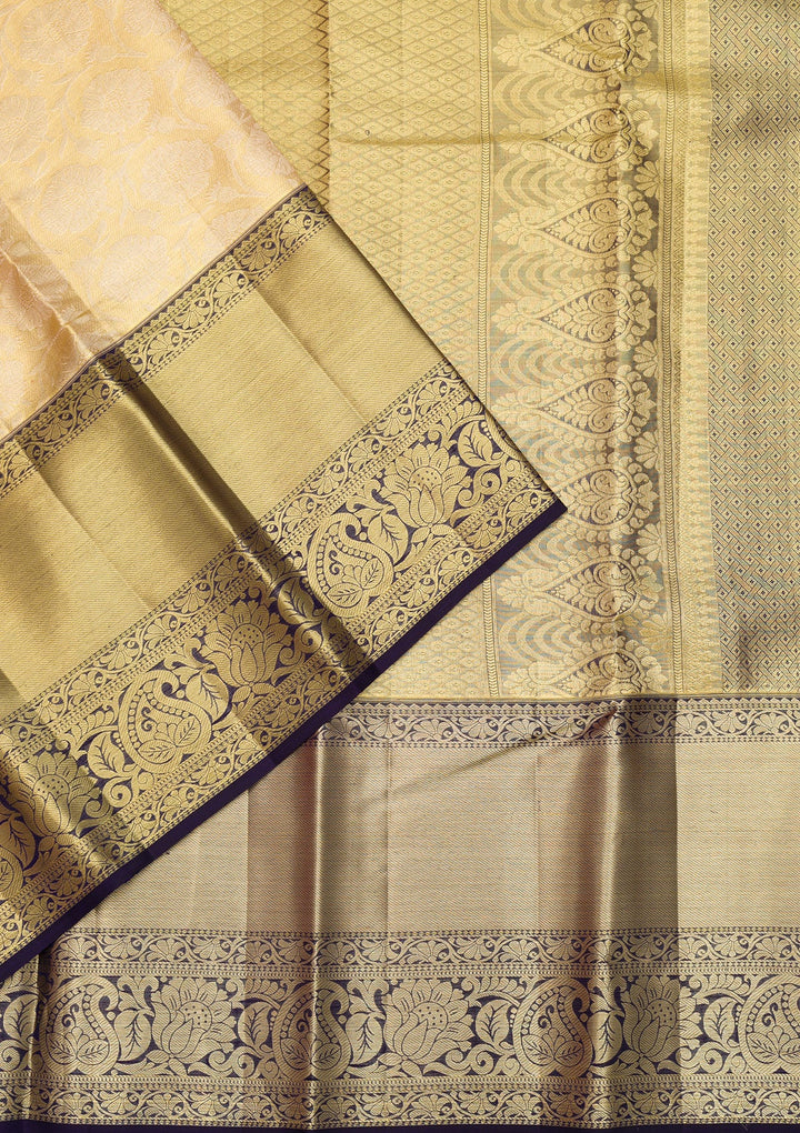 Gold Zariwork Pure Silk Saree-Koskii