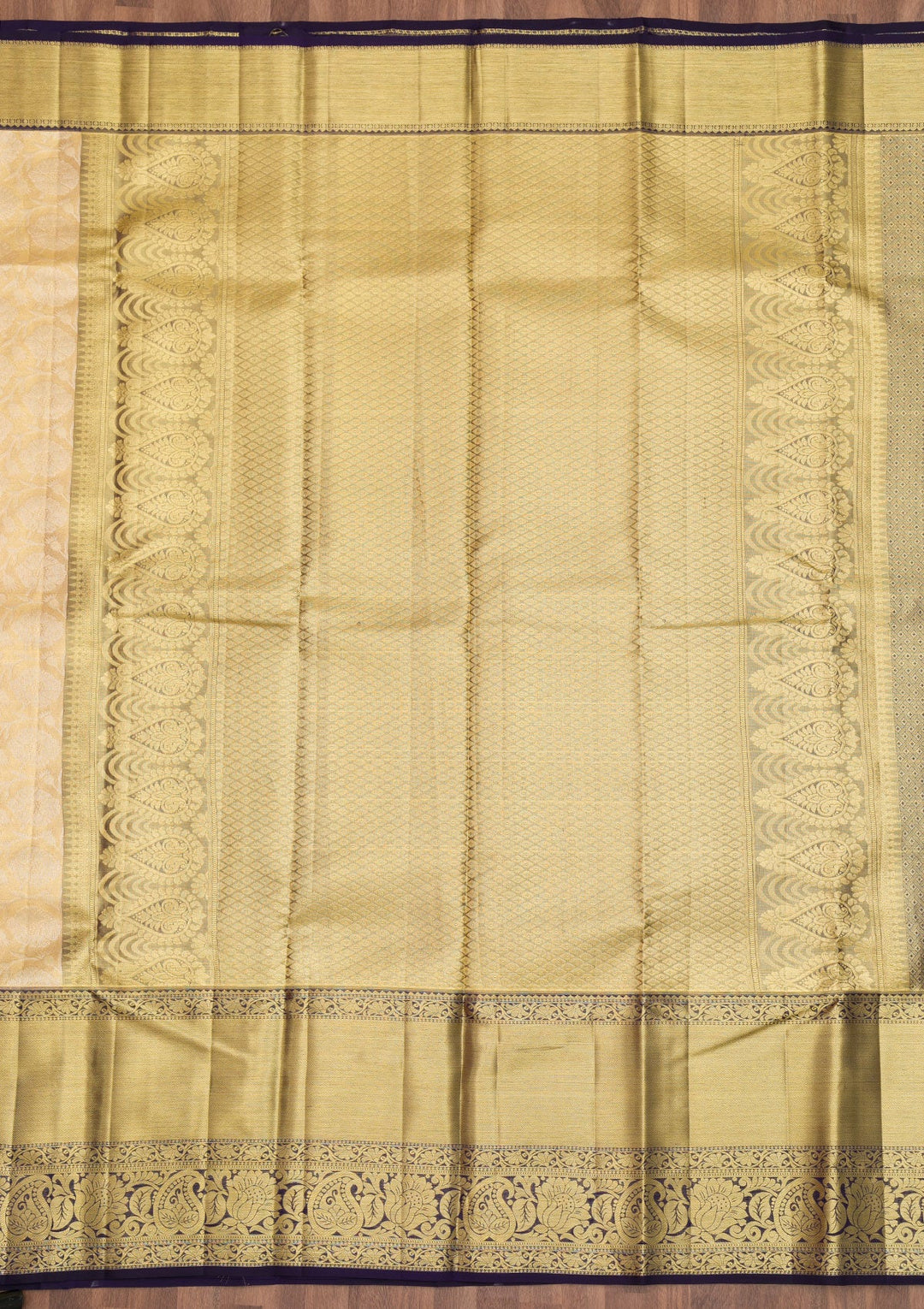 Gold Zariwork Pure Silk Saree-Koskii