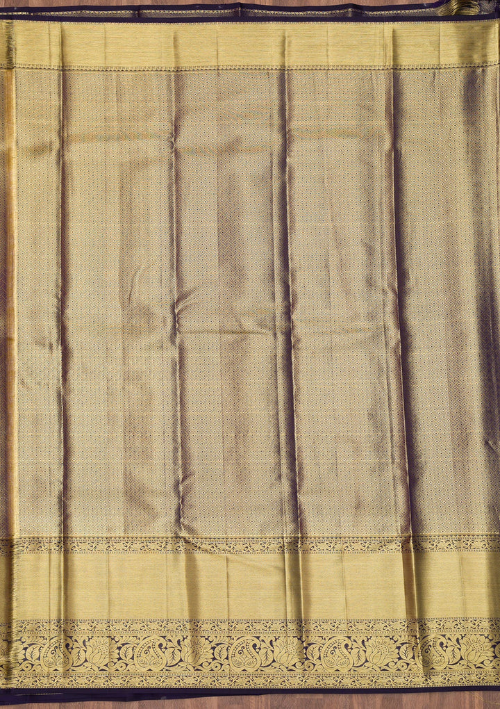 Gold Zariwork Pure Silk Saree-Koskii