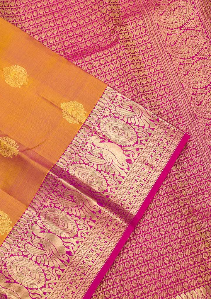 Gold Zariwork Pure Silk Saree-Koskii