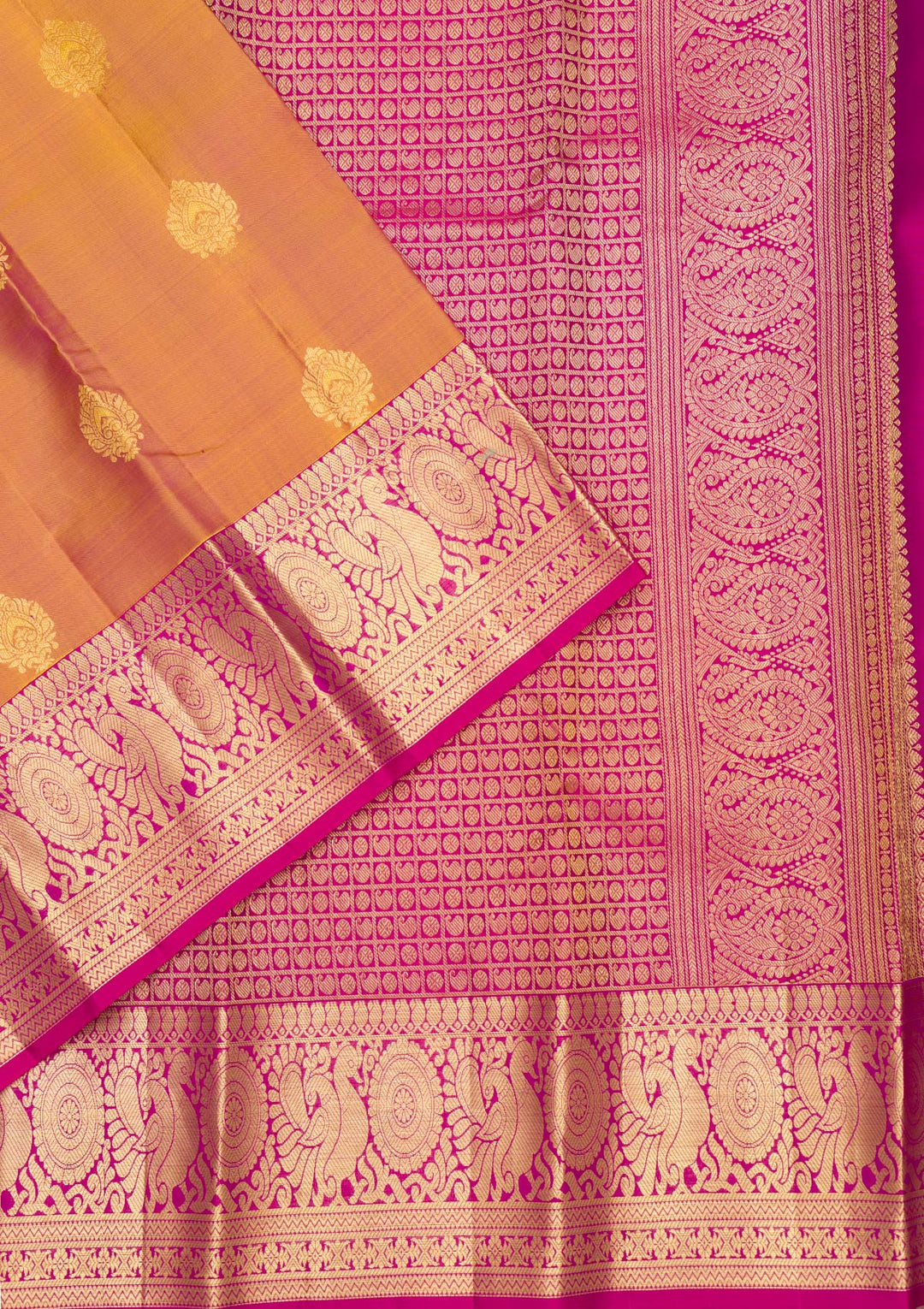 Gold Zariwork Pure Silk Saree-Koskii