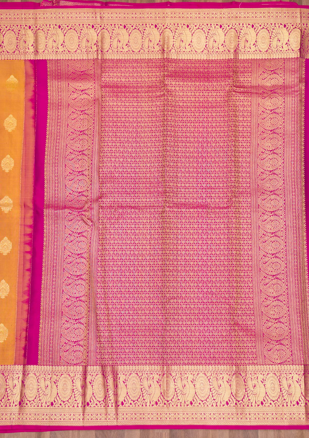 Gold Zariwork Pure Silk Saree-Koskii