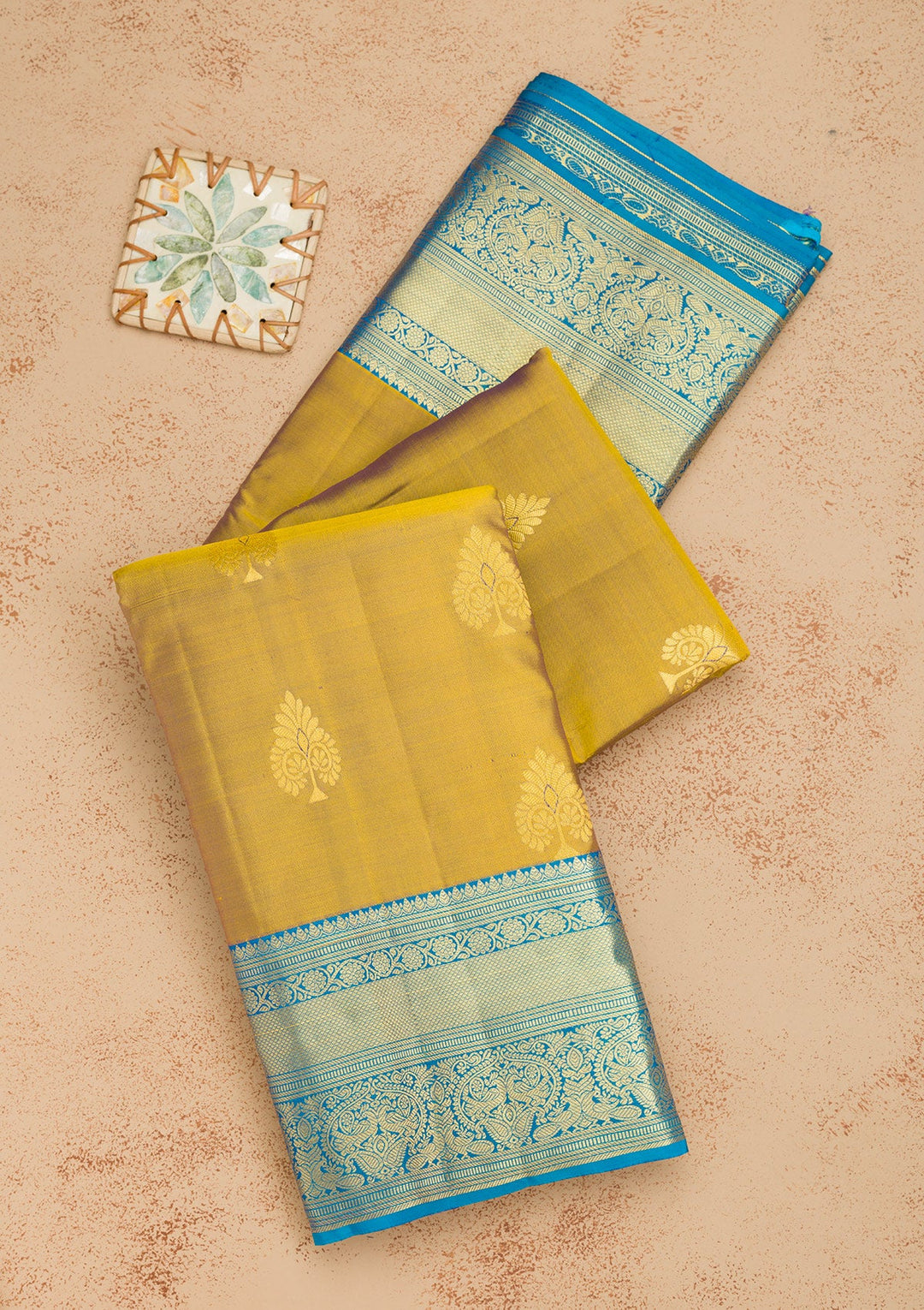 Mehendi Zariwork Pure Silk Saree-Koskii