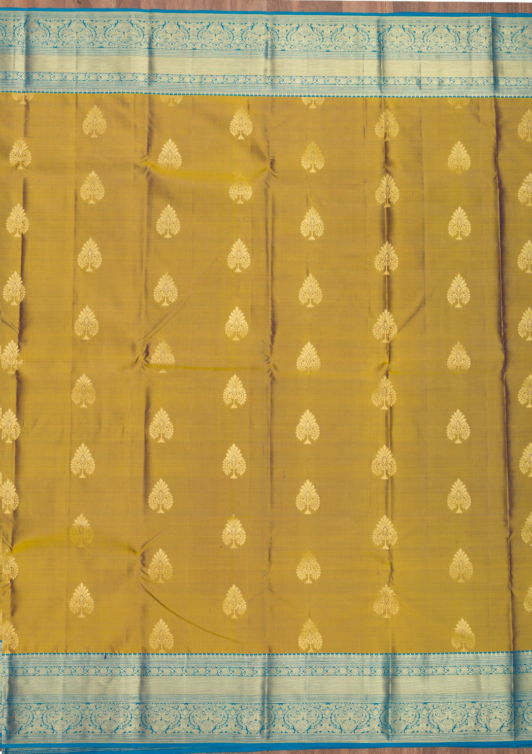 Mehendi Zariwork Pure Silk Saree-Koskii