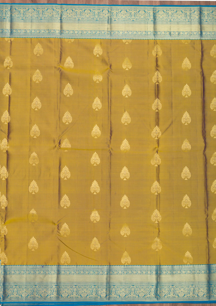 Mehendi Zariwork Pure Silk Saree-Koskii