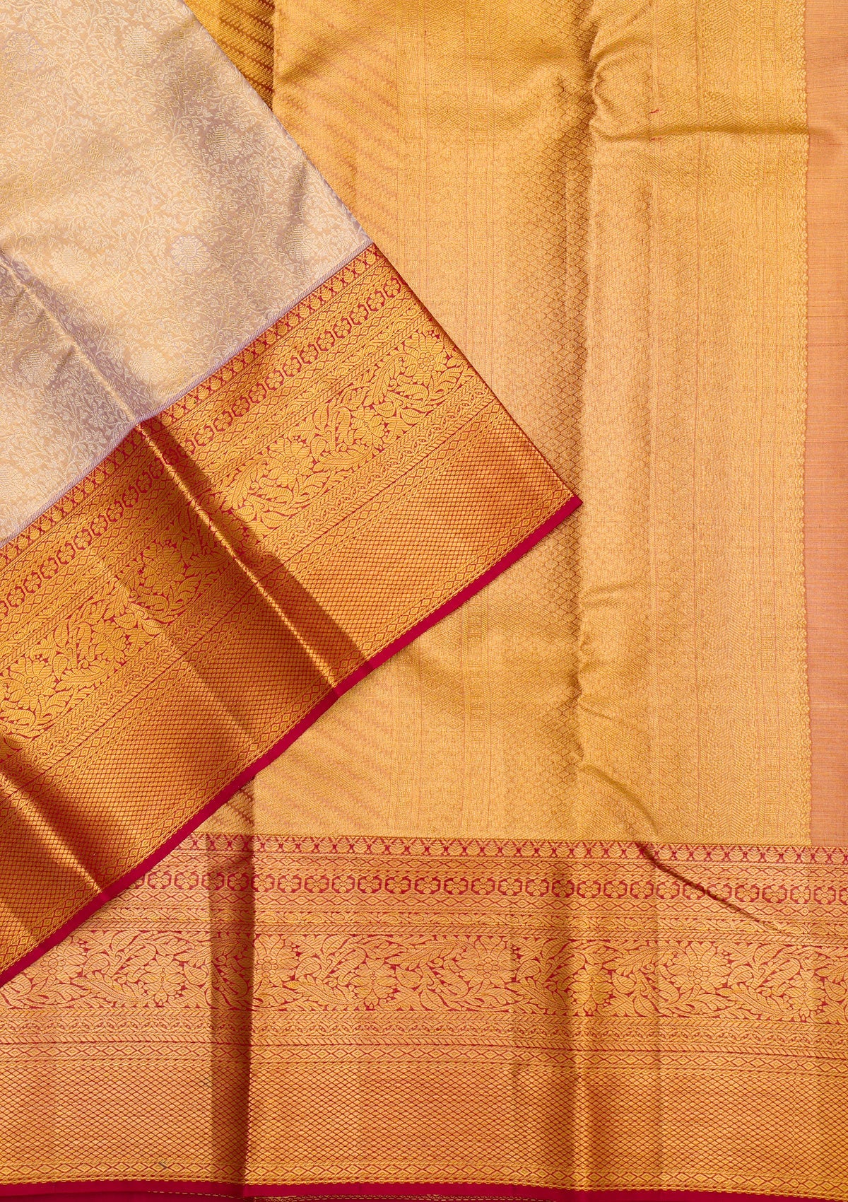 Gold Zariwork Pure Silk Saree-Koskii