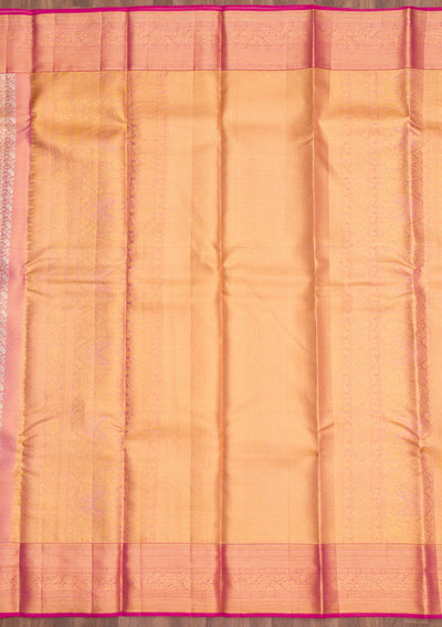 Gold Zariwork Pure Silk Saree-Koskii