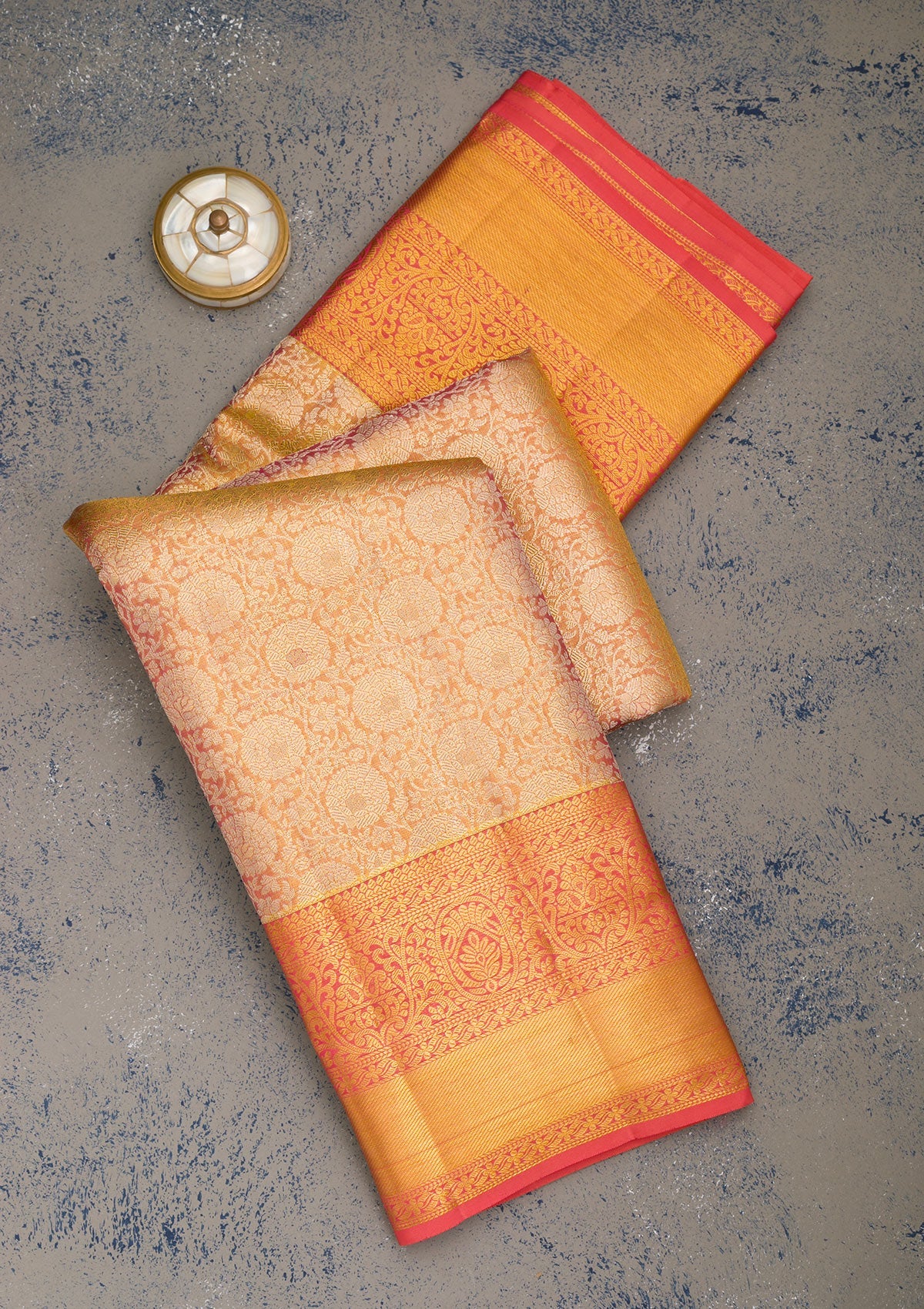 Gold Zariwork Pure Silk Saree-Koskii