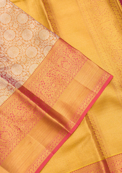 Gold Zariwork Pure Silk Saree-Koskii