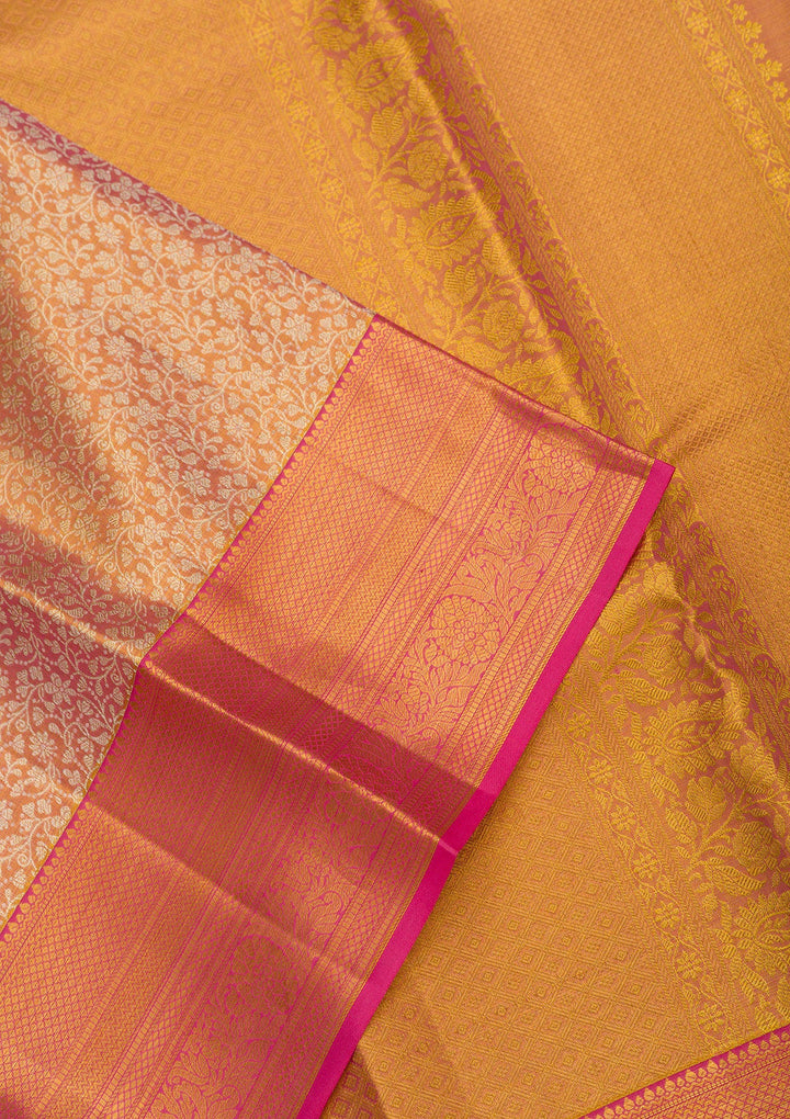 Gold Zariwork Pure Silk Saree-Koskii