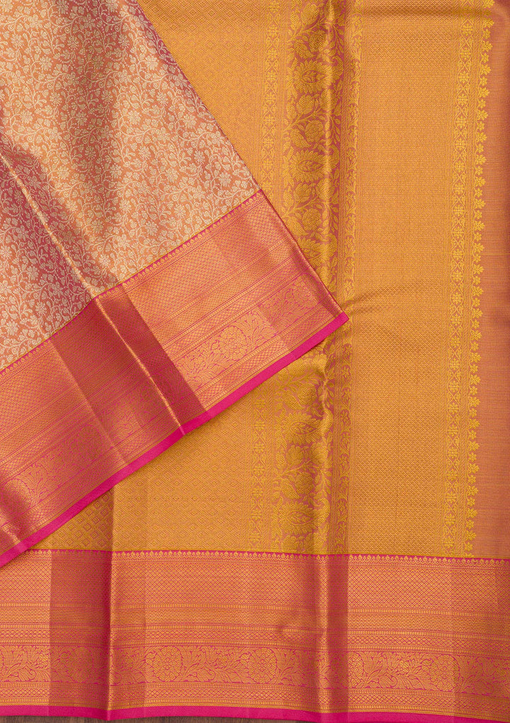 Gold Zariwork Pure Silk Saree-Koskii
