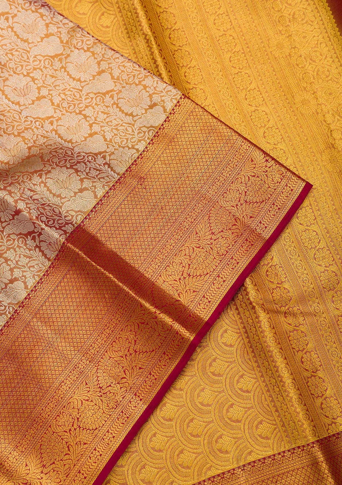 Gold Zariwork Pure Silk Saree-Koskii