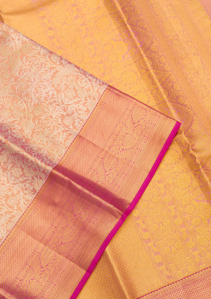 Gold Zariwork Pure Silk Saree-Koskii