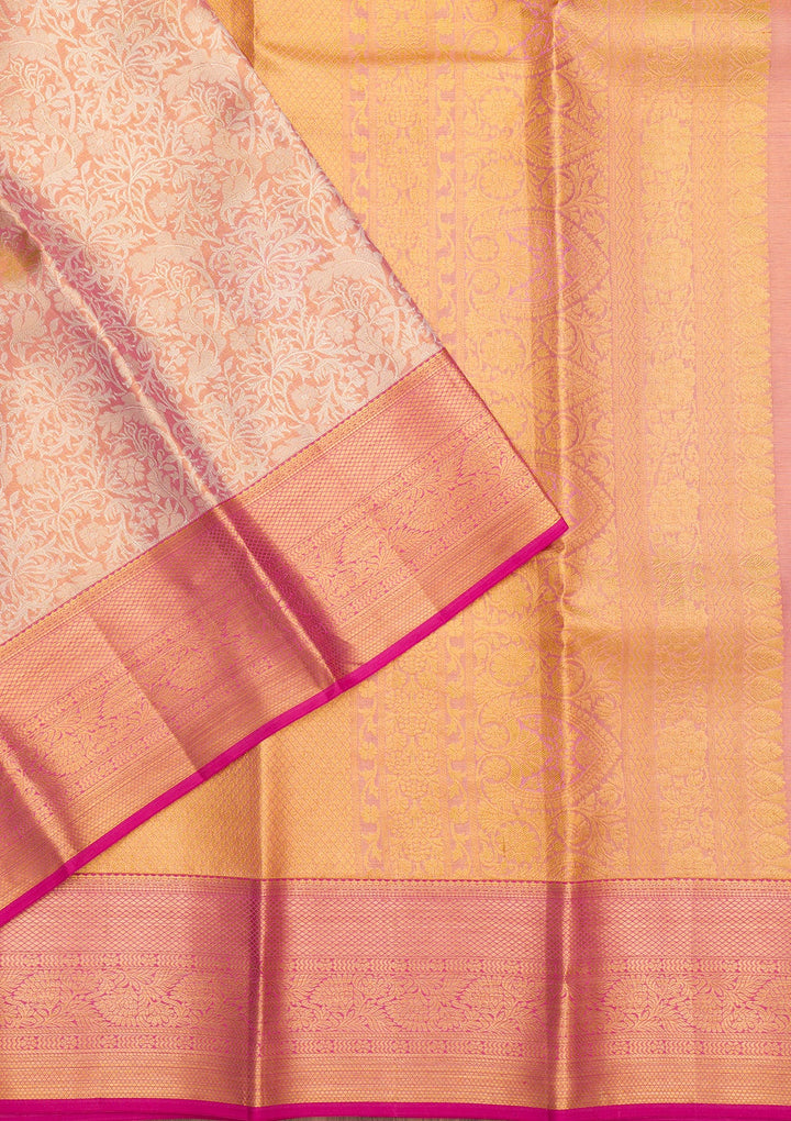 Gold Zariwork Pure Silk Saree-Koskii