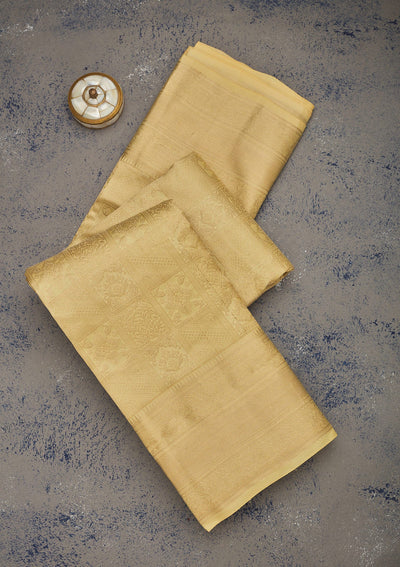 Gold Zariwork Pure Silk Saree-Koskii