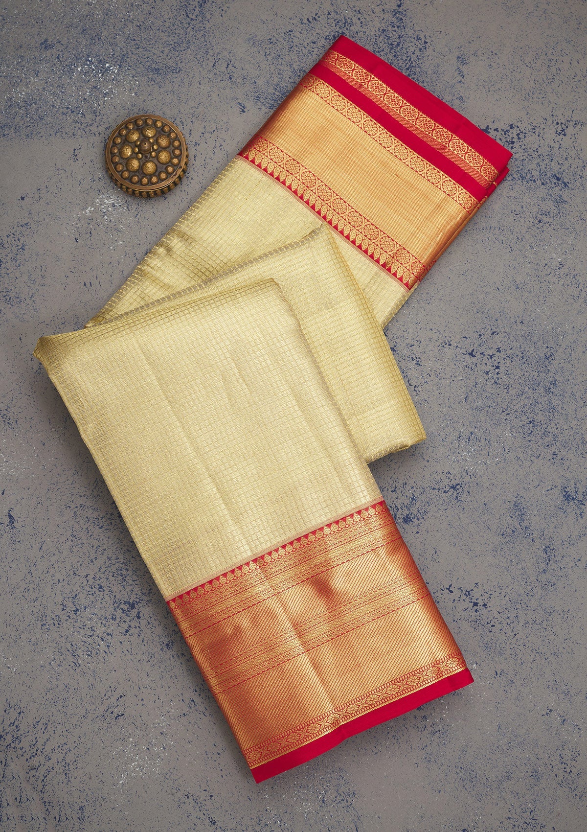 Gold Zariwork Pure Silk Saree-Koskii