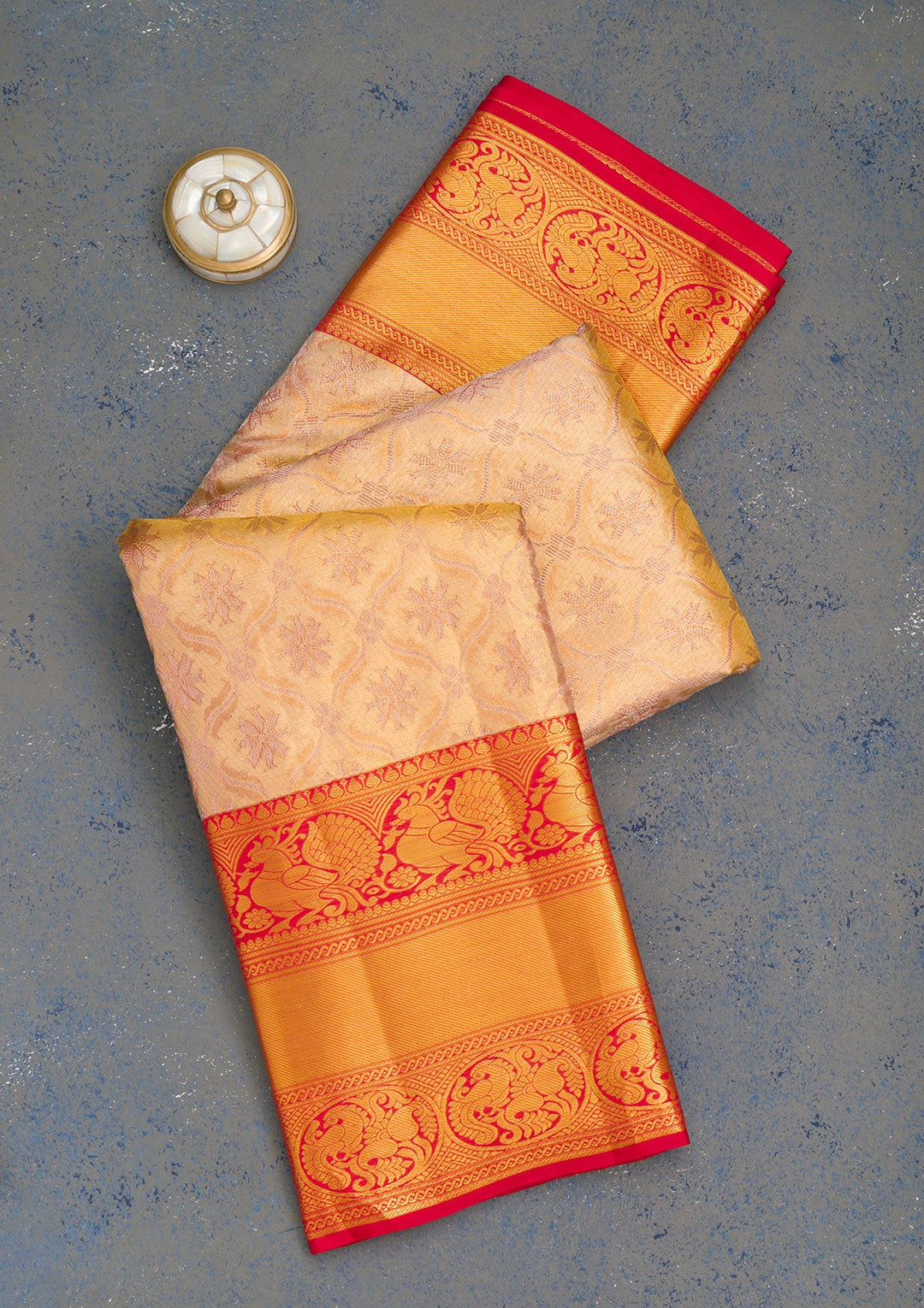 Gold Zariwork Tissue Saree-Koskii