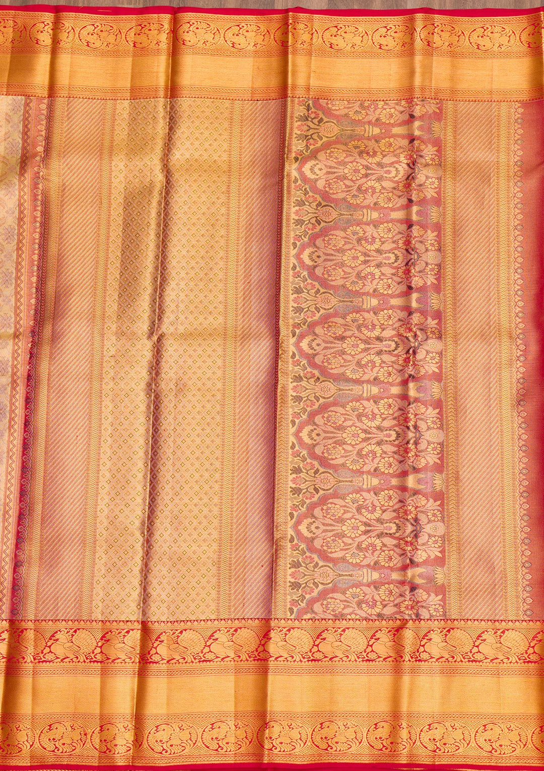 Gold Zariwork Tissue Saree-Koskii