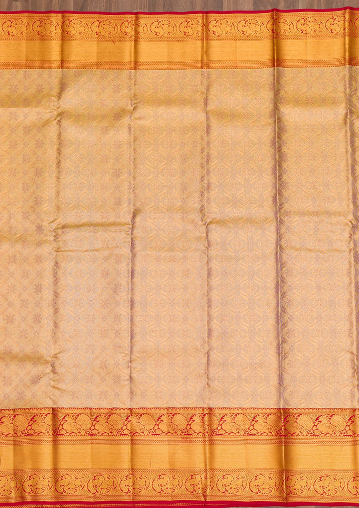 Gold Zariwork Tissue Saree-Koskii