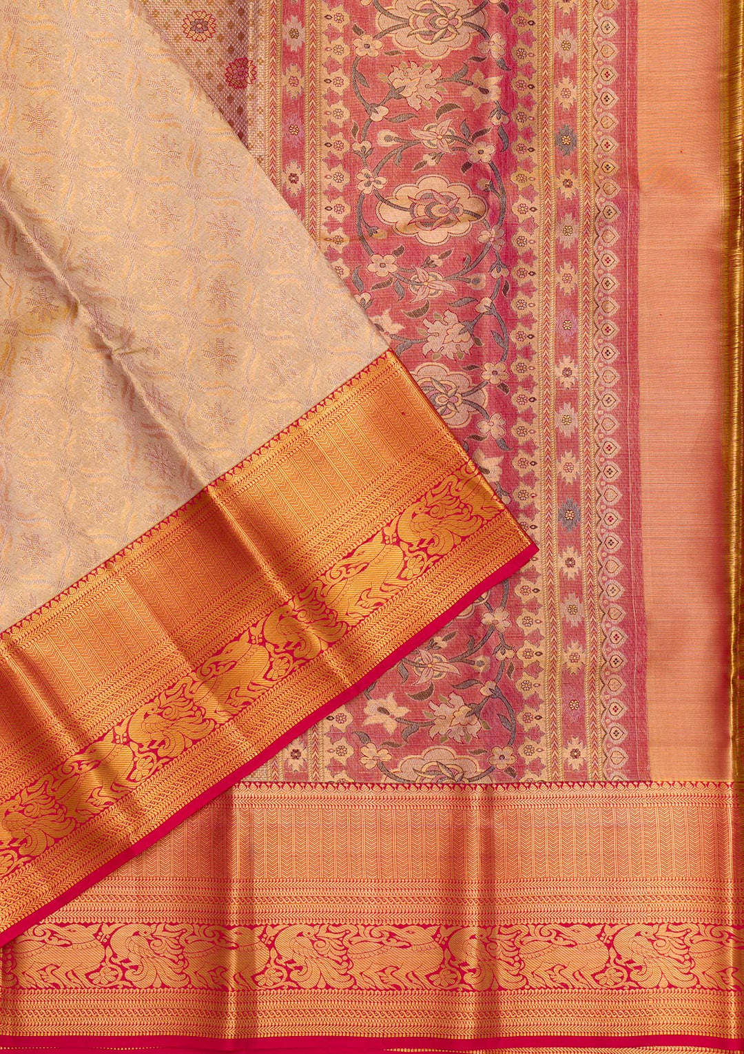 Gold Zariwork Tissue Saree-Koskii