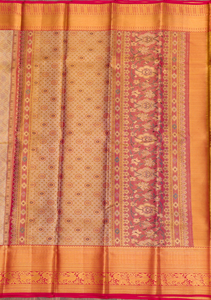 Gold Zariwork Tissue Saree-Koskii