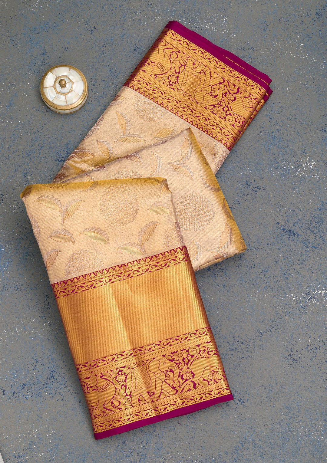 Gold Zariwork Tissue Saree-Koskii