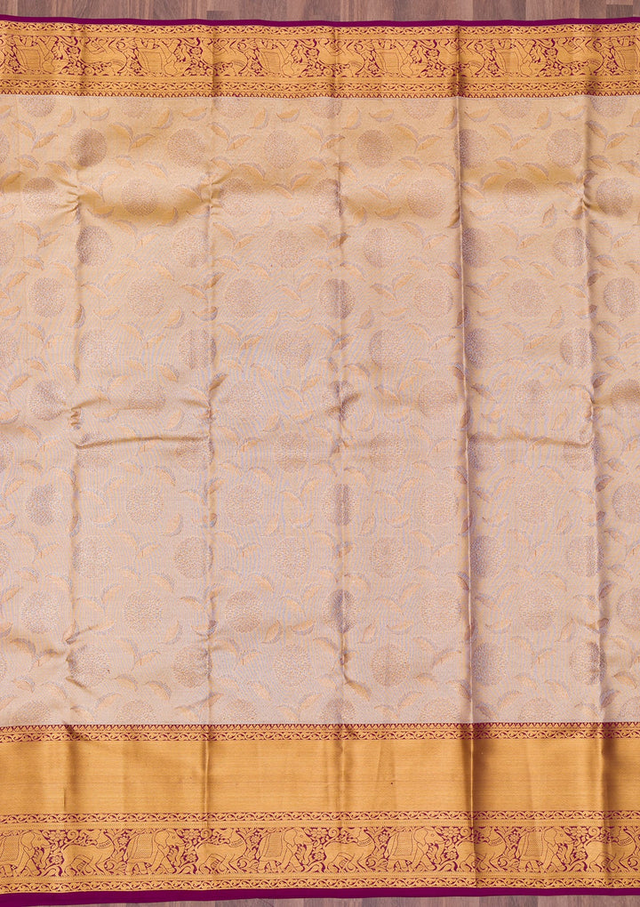 Gold Zariwork Tissue Saree-Koskii
