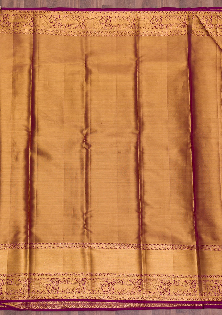 Gold Zariwork Tissue Saree-Koskii