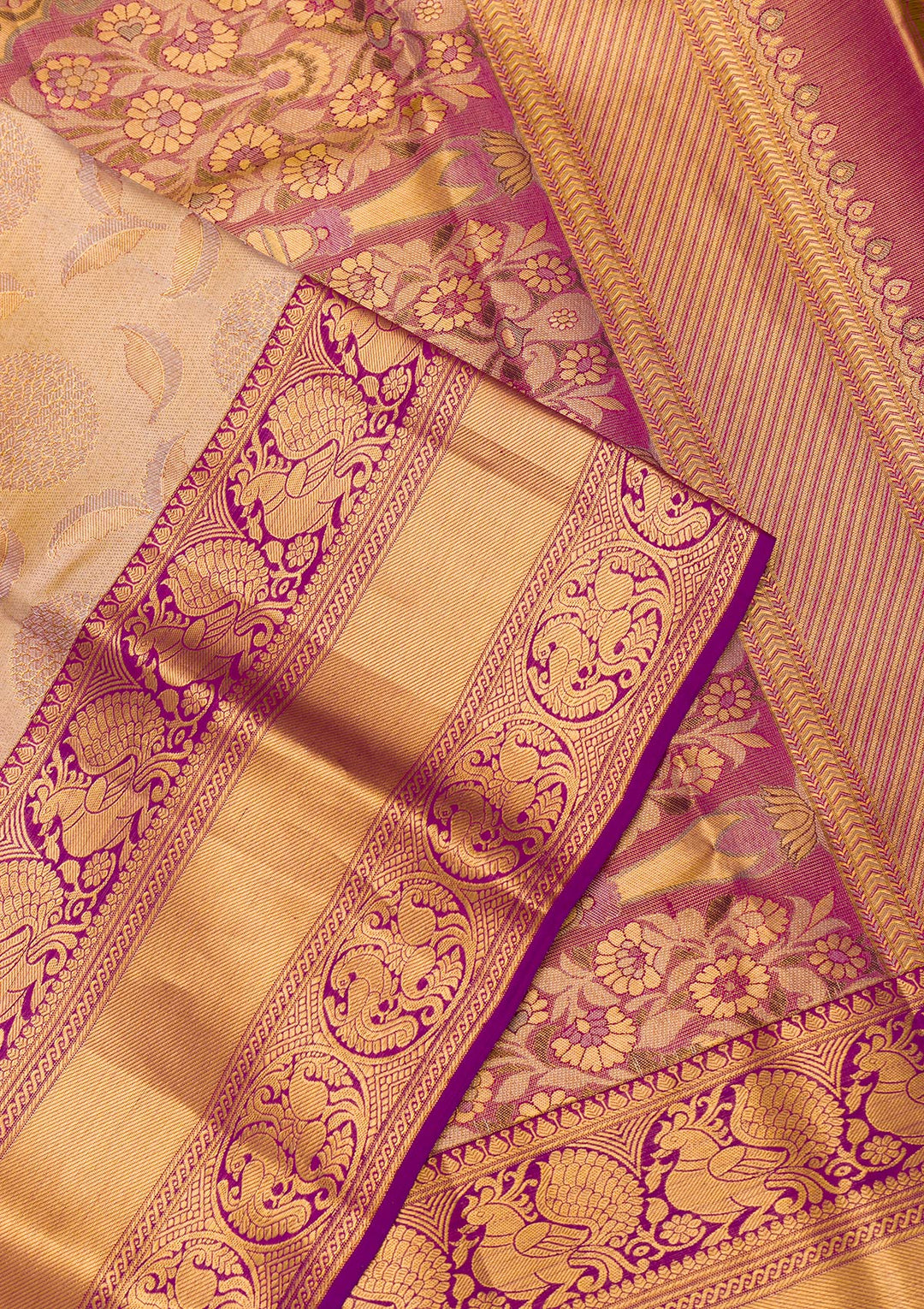 Gold Zariwork Tissue Saree-Koskii