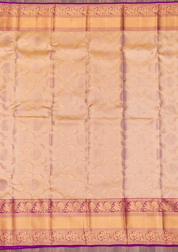 Gold Zariwork Tissue Saree-Koskii