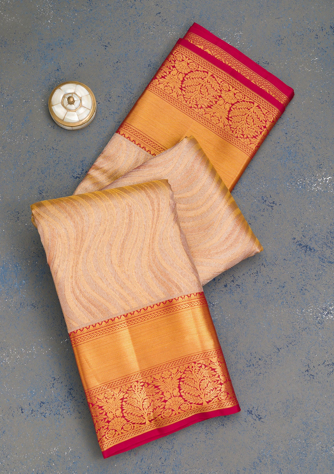 Gold Zariwork Tissue Saree-Koskii