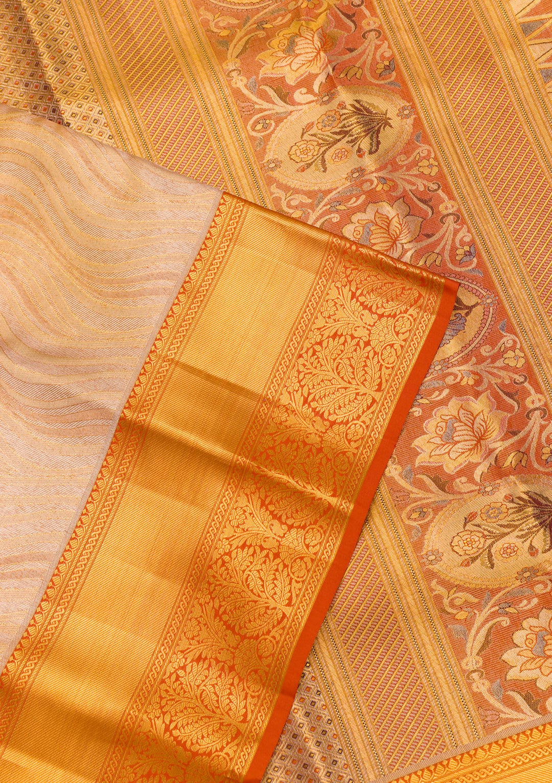 Gold Zariwork Tissue Saree-Koskii