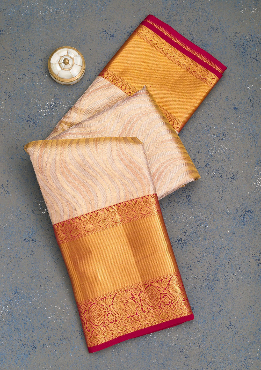Gold Zariwork Tissue Saree-Koskii