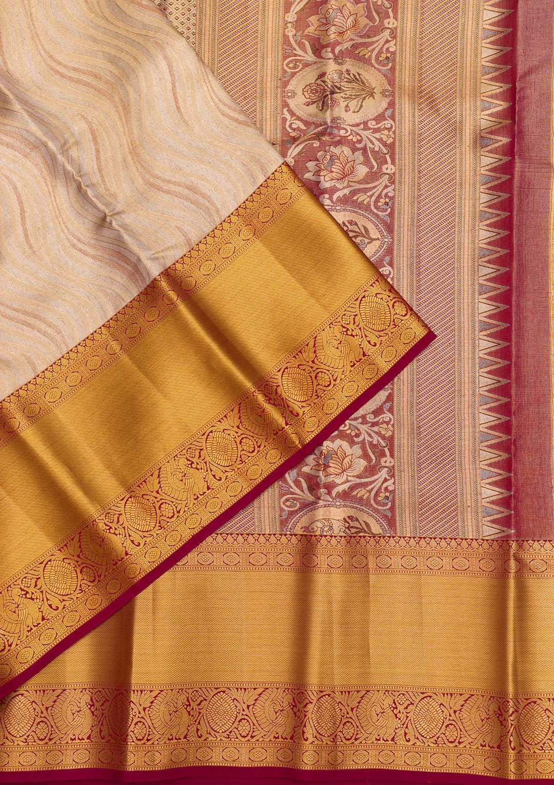 Gold Zariwork Tissue Saree-Koskii