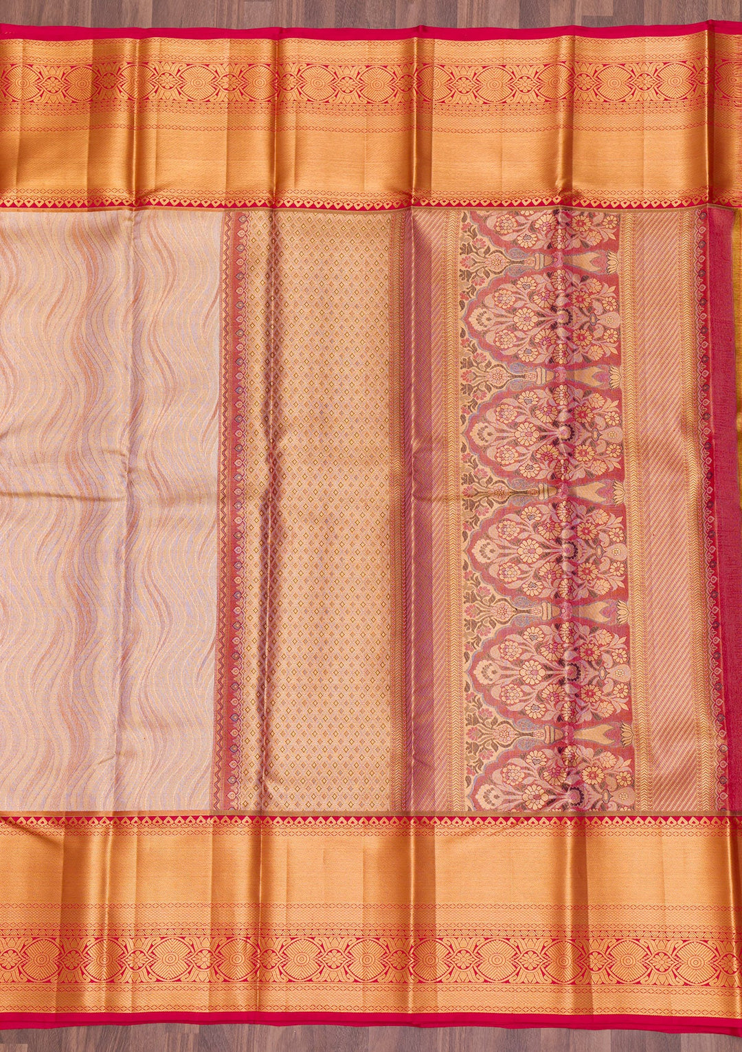 Gold Zariwork Tissue Saree-Koskii