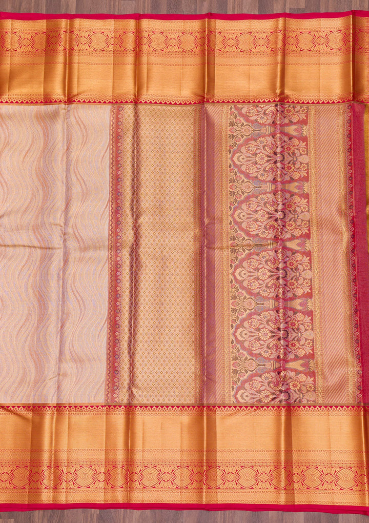 Gold Zariwork Tissue Saree-Koskii