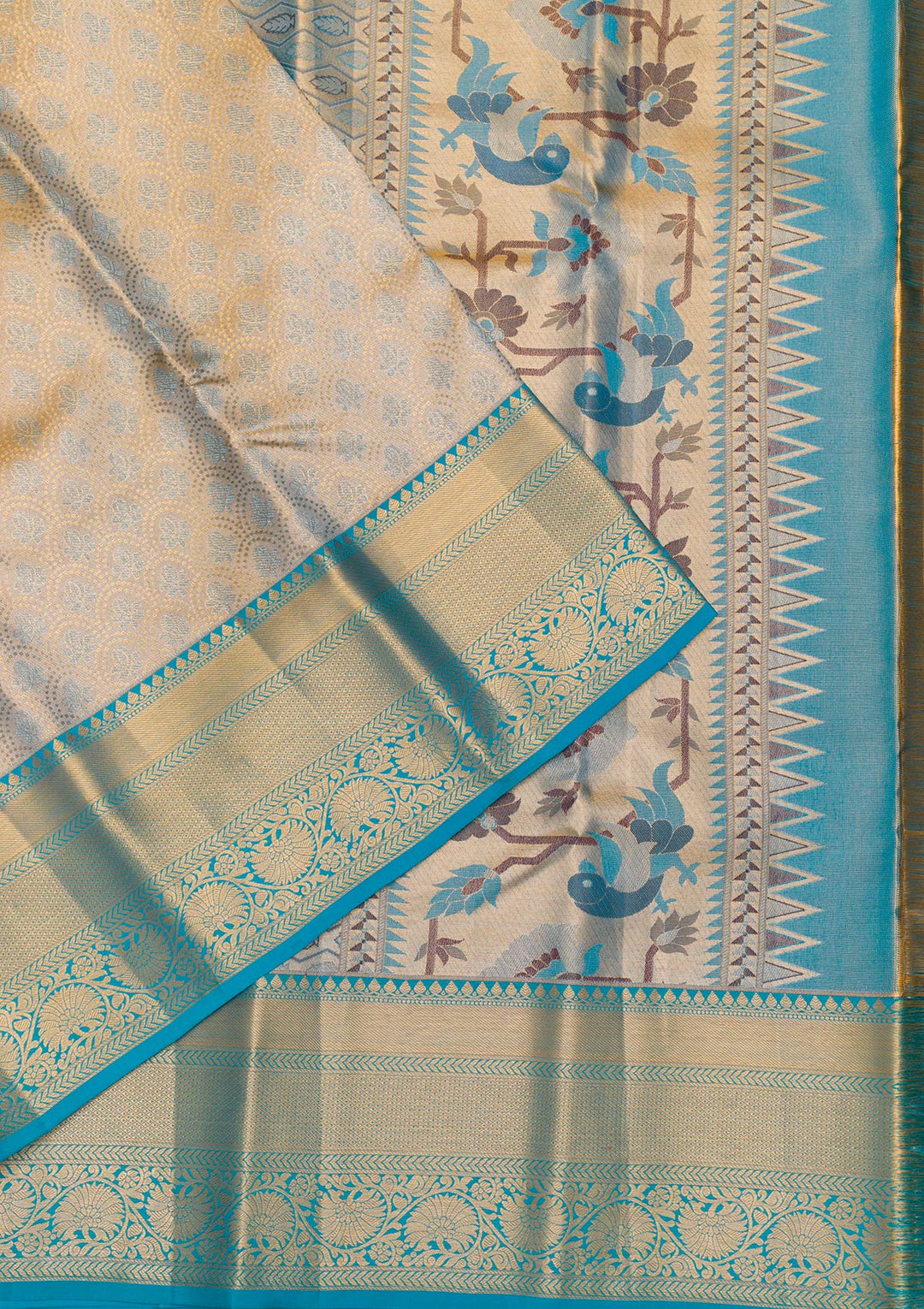 Gold Zariwork Tissue Saree-Koskii