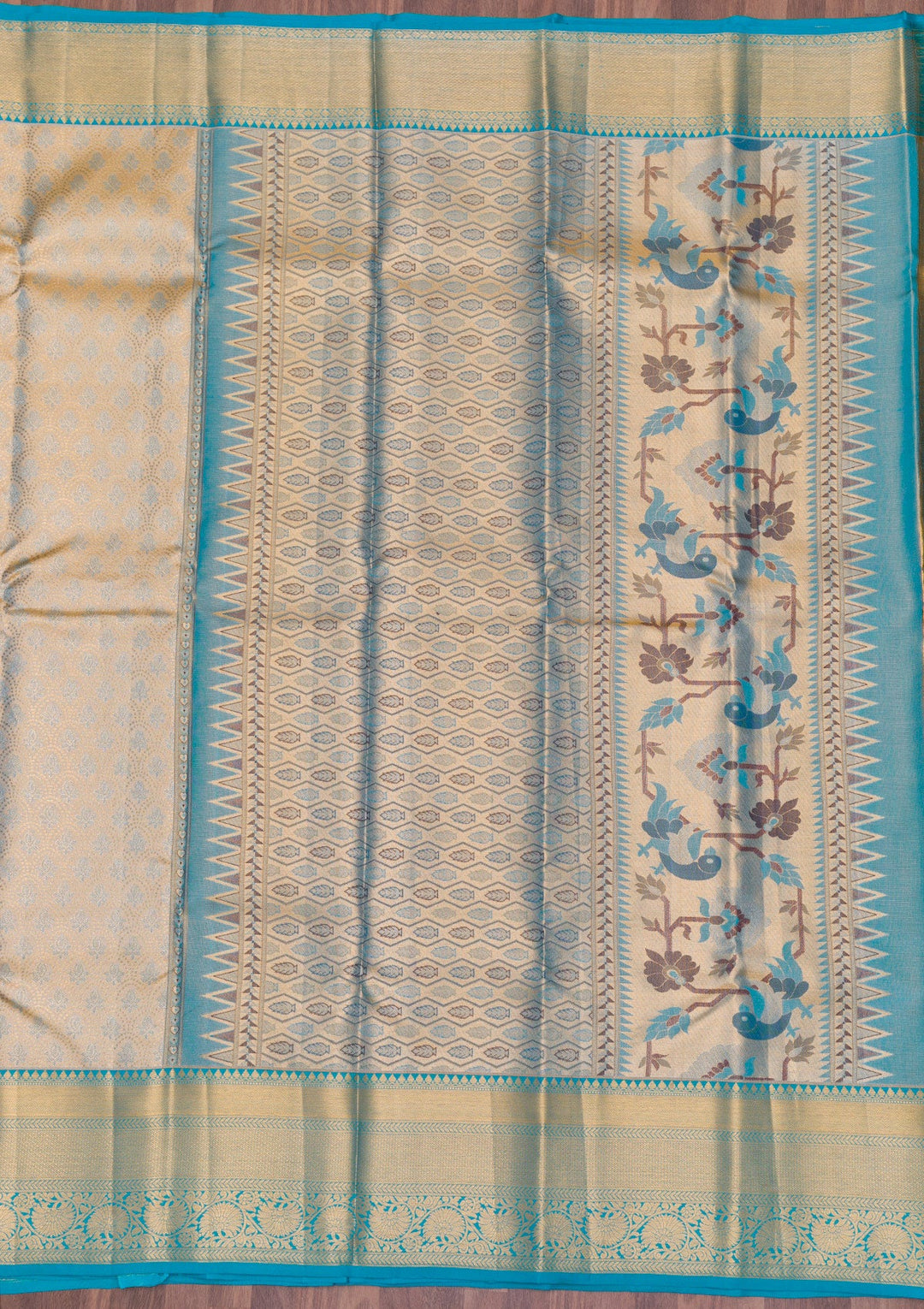 Gold Zariwork Tissue Saree-Koskii