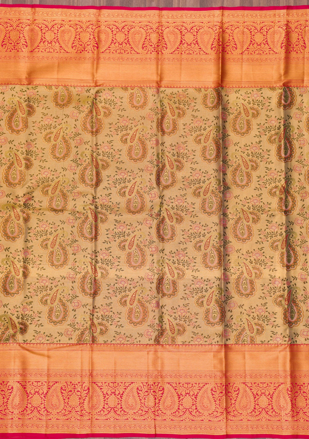 Gold Zariwork Tissue Saree-Koskii