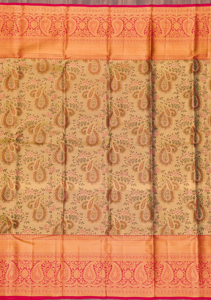 Gold Zariwork Tissue Saree-Koskii