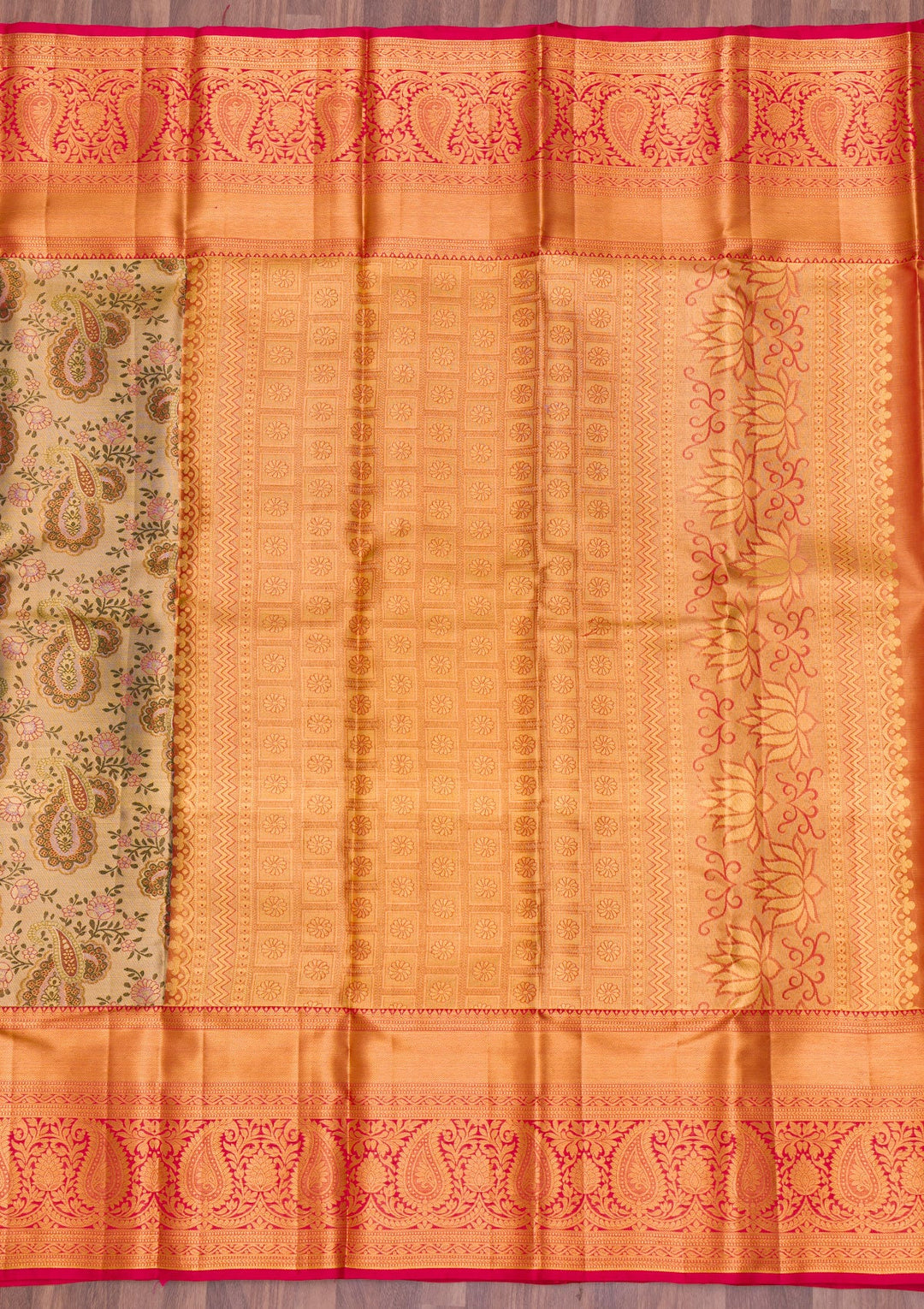 Gold Zariwork Tissue Saree-Koskii