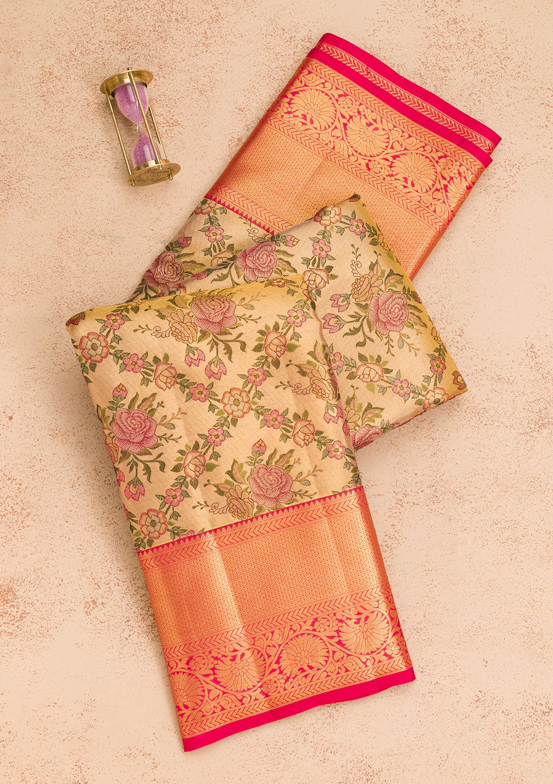 Gold Zariwork Tissue Saree-Koskii