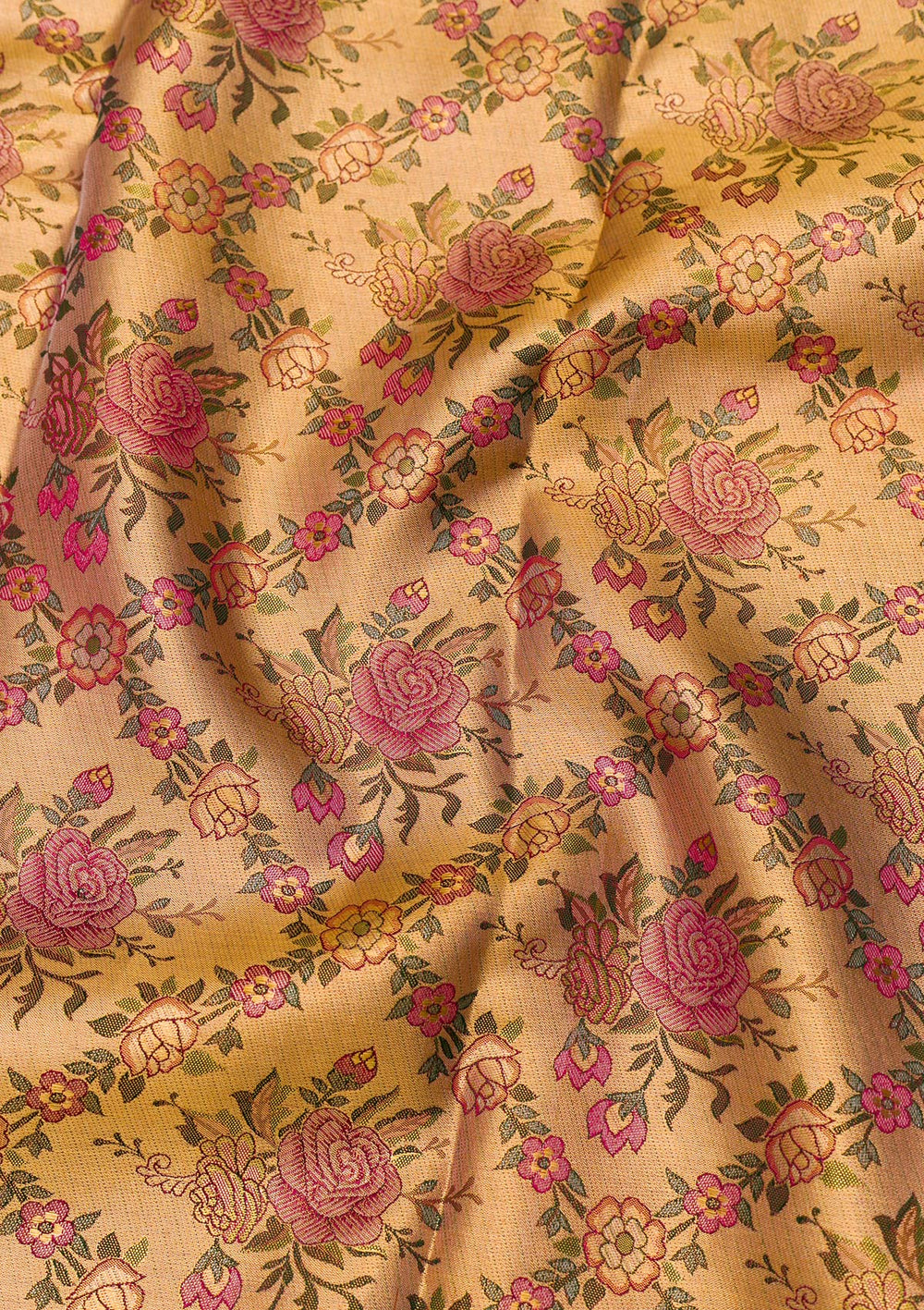 Gold Zariwork Tissue Saree-Koskii