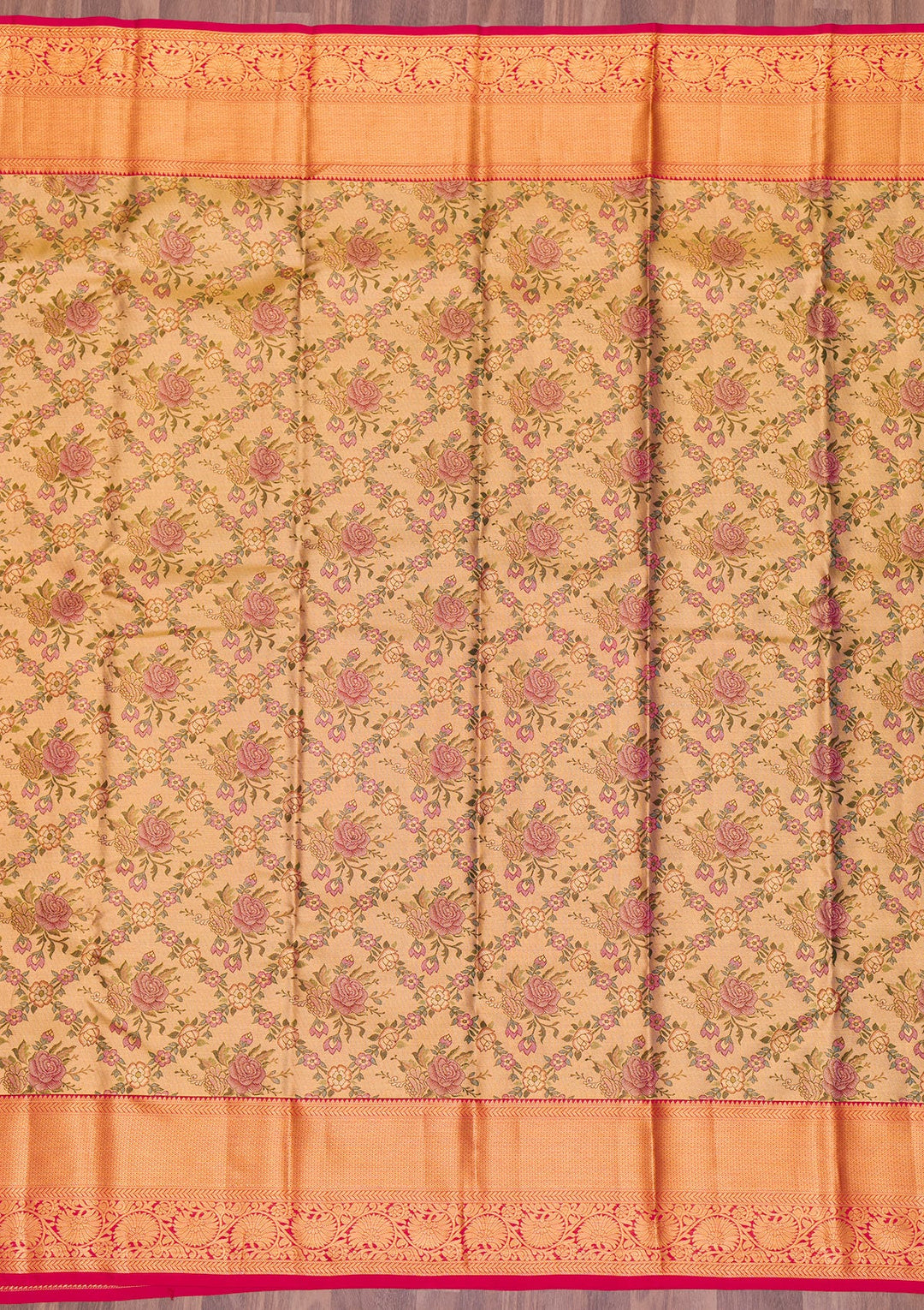 Gold Zariwork Tissue Saree-Koskii